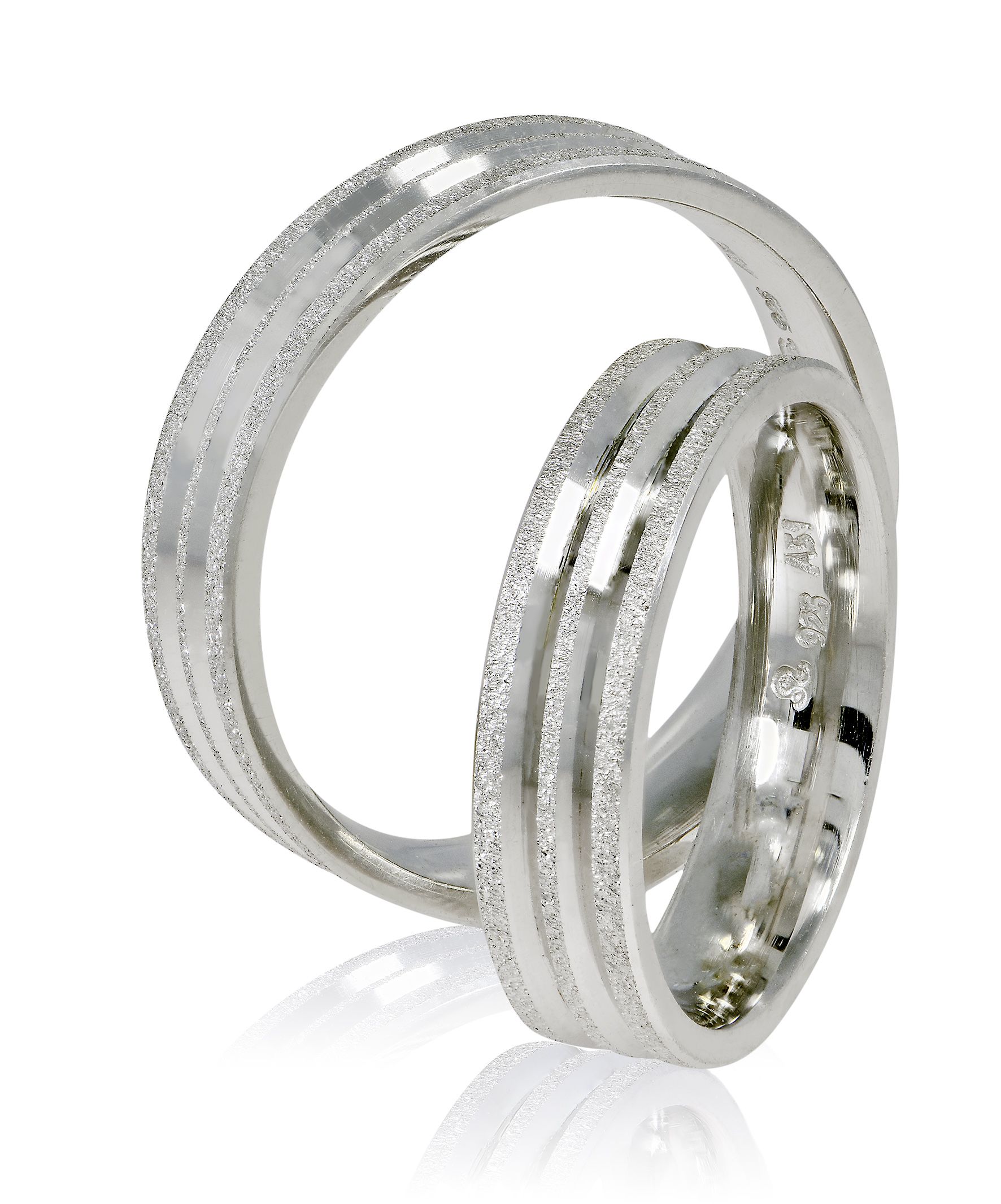 White gold wedding rings 5mm (code SS10)